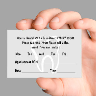 Simple Dentist Appointment Cards