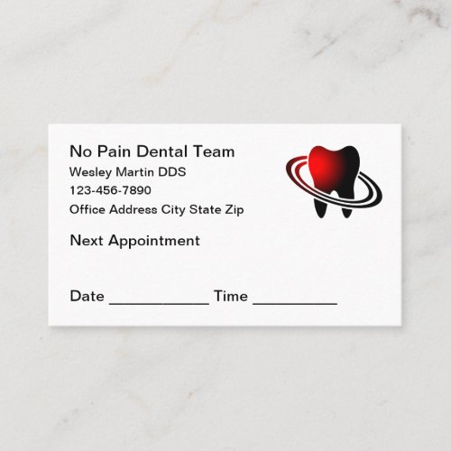 Simple Dentist Office Appointment Business Cards