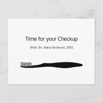 Simple Dentist Toothbrush Appointment Reminder Postcard by GirlyBusinessCards at Zazzle