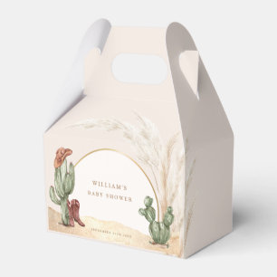 Simple Desert Boho Cactus Arch Baby Shower Favor Boxes