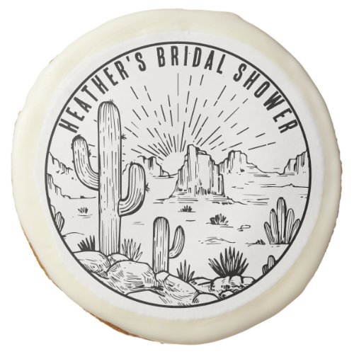 Simple Desert Bridal Shower Party Favor Custom Sugar Cookie