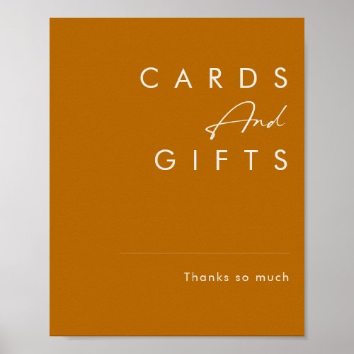 Simple Desert  Burnt Orange Cards and Gifts Sign