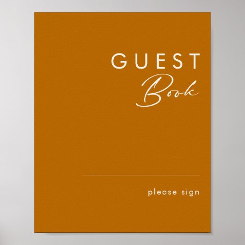 Simple Desert  Burnt Orange Guest Book Sign