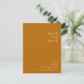 Simple Desert | Burnt Orange Save The Date Invitation Postcard (Standing Front)