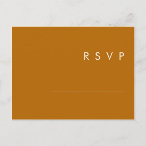 Simple Desert  Burnt Orange Song Request RSVP Postcard