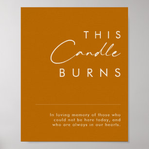 Simple Desert Burnt Orange This Candle Burns Poster
