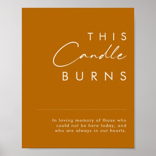 Simple Desert  Burnt Orange This Candle Burns Poster
