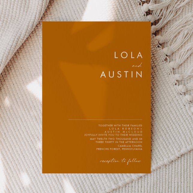 Simple Desert | Burnt Orange Wedding Invitation (Creator Uploaded)