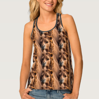simple desert camel pattern modern  tank top