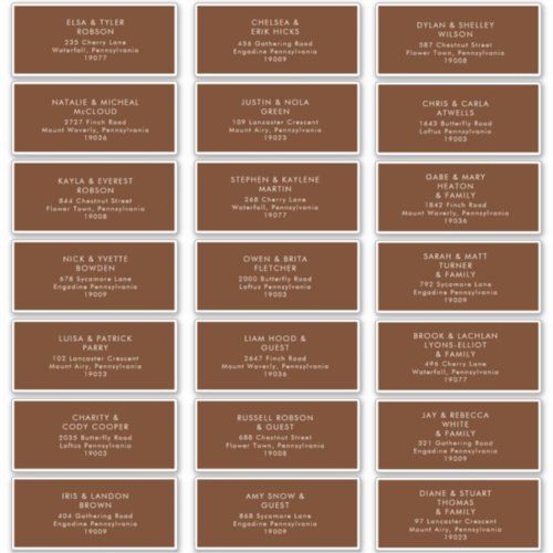 Simple Desert  Dark Cinnamon Address Labels