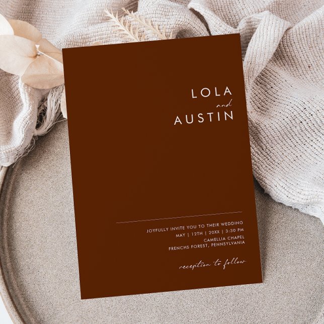 Simple Desert Dark Cinnamon All In One Invitation (Creator Uploaded)