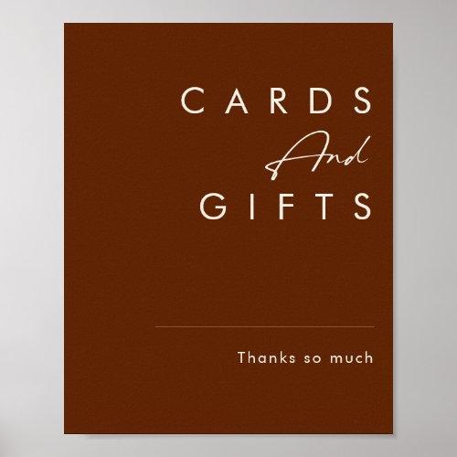 Simple Desert  Dark Cinnamon Cards and Gifts Sign
