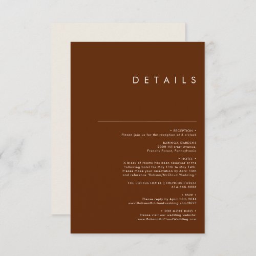 Simple Desert  Dark Cinnamon Details Enclosure Card