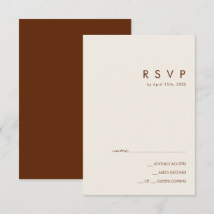 Simple Desert Dark Cinnamon RSVP Card
