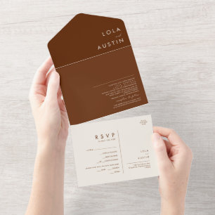 Simple Desert   Dark Cinnamon Seal and Send All In All In One Invitation