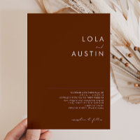 Simple Desert | Dark Cinnamon Wedding Invitation