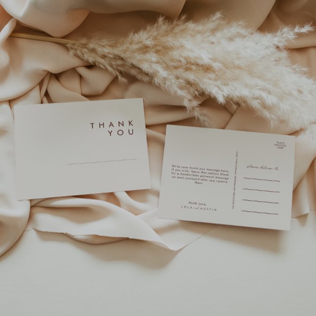 Simple Desert | Natural Wedding Thank You Postcard (Creator Uploaded)