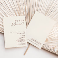 Simple Desert Natural White Elopement Announcement