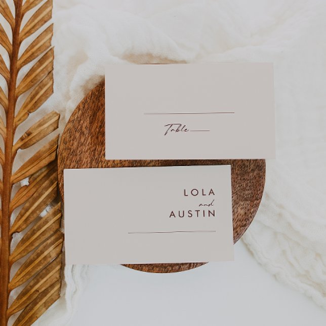 Simple Desert | Natural White Flat Wedding Place Card (Creator Uploaded)