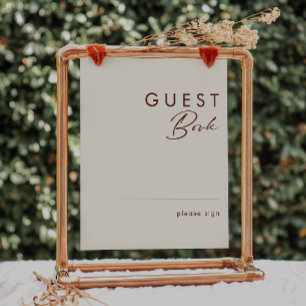 Simple Desert   Natural White Guest Book Sign