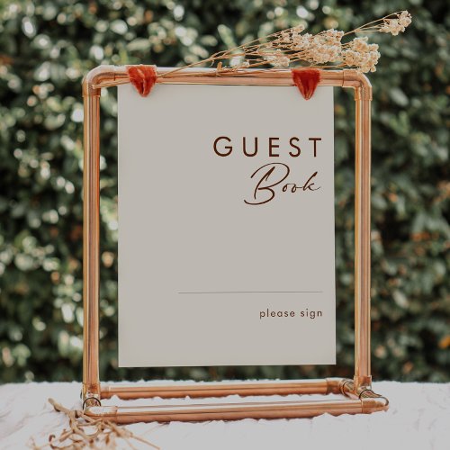 Simple Desert  Natural White Guest Book Sign