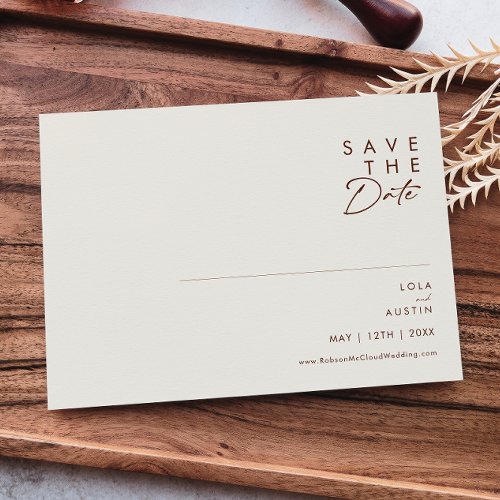 Simple Desert  Natural White Horizontal Save The Date