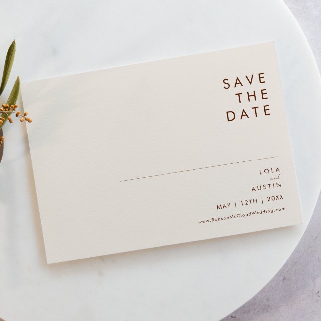 Simple Desert | Natural White Horizontal Save The Date