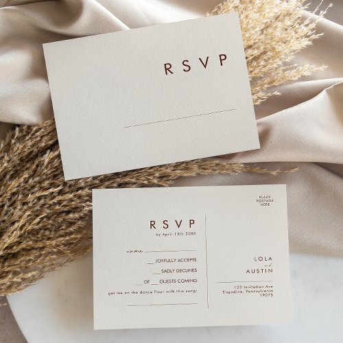 Simple Desert  Natural White Song Request RSVP Postcard