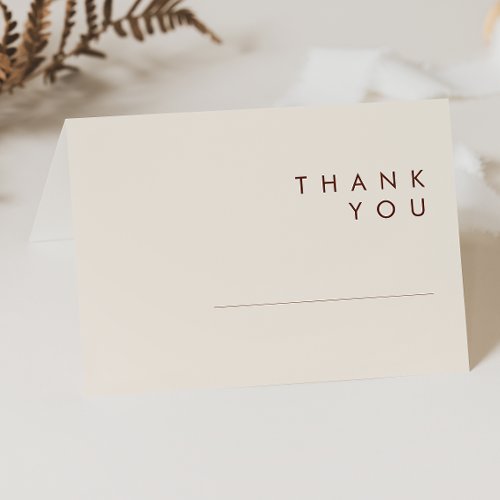 Simple Desert  Natural White Thank You Card