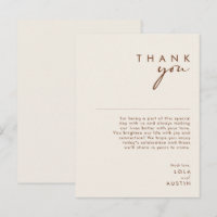 Simple Desert | Natural White Thank you Card