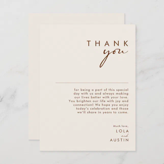 Simple Desert | Natural White Thank you Card | Zazzle
