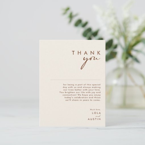Simple Desert | Natural White Thank you Card | Zazzle