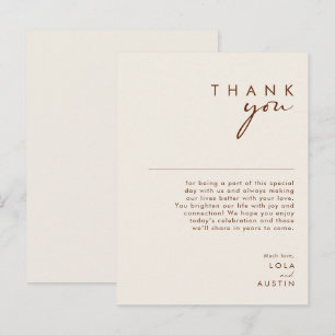 Simple Desert Natural White Thank you Card