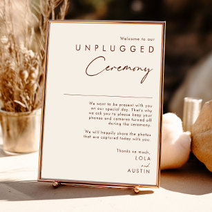 Simple Desert   Natural White Unplugged Ceremony Poster