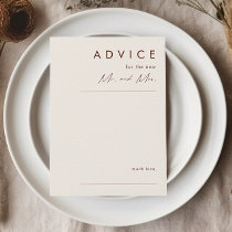 Simple Desert | Natural White Wedding Advice Card