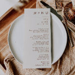 Simple Desert | Natural White Wedding Dinner Menu<br><div class="desc">This Simple Desert | Natural White wedding diner menu is exactly what you're looking for to complete your modern rustic boho wedding. Perfect for either a vintage minimalist western vibe or a retro fall bohemian feel. The minimal dark cinnamon script truly pops with this autumn background. You can choose to...</div>
