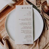 Simple Desert | Natural White Wedding Dinner Menu