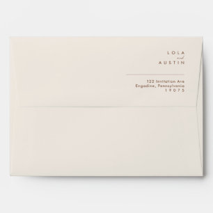 Simple Desert Natural White Wedding Invitation Envelope