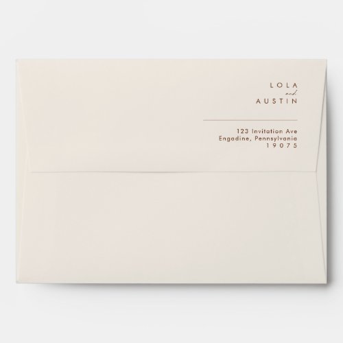 Simple Desert | Natural White Wedding Invitation Envelope