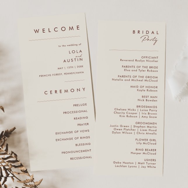 Simple Desert | Natural White Wedding Program (Creator Uploaded)