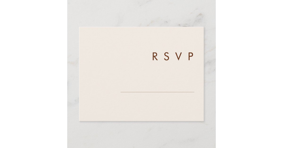 Simple Desert | Natural White Wedding RSVP Postcard | Zazzle