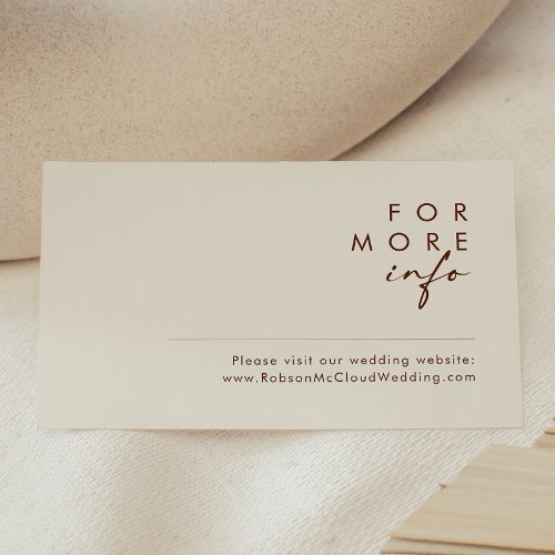 Simple Desert  Natural White Wedding Website Card