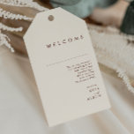 Simple Desert | Natural White Wedding Welcome Gift Tags<br><div class="desc">These Simple Desert | Natural White wedding welcome gift tags are exactly what you're looking for to complete your modern rustic boho wedding. Perfect for either a vintage minimalist western vibe or a retro fall bohemian feel. The minimal dark cinnamon script truly pops with this autumn background. You can choose...</div>