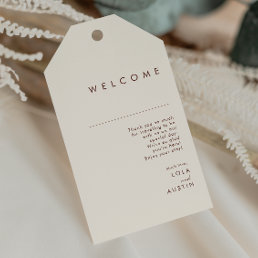 Simple Desert | Natural White Wedding Welcome Gift Tags