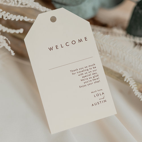 Simple Desert  Natural White Wedding Welcome Gift Tags