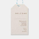 Simple Desert | Natural White Wedding Welcome Gift Tags (Front)
