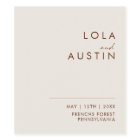 Simple Desert | Natural White Wedding Wine Label