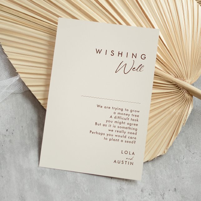 Simple Desert | Natural White Wedding Wishing Well Enclosure Card (Creator Uploaded)