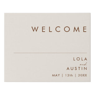 Simple Desert Natural White Welcome Faux Canvas Print