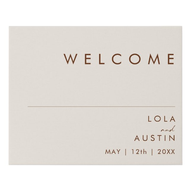 Simple Desert | Natural White Welcome Faux Canvas Print (Front)